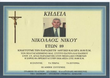 ΚΗΔΕΙΑ ΝΙΚΟΛΑΟΣ ΝΙΚΟΥ