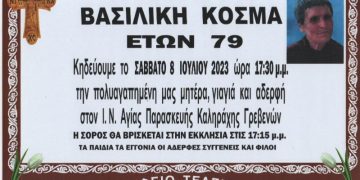 ΚΗΔΕΙΑ ΒΑΣΙΛΙΚΗ ΚΟΣΜΑ