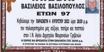 ΚΗΔΕΙΑ ΒΑΣΙΛΟΠΟΥΛΟΣ ΒΑΣΙΛΗΣ