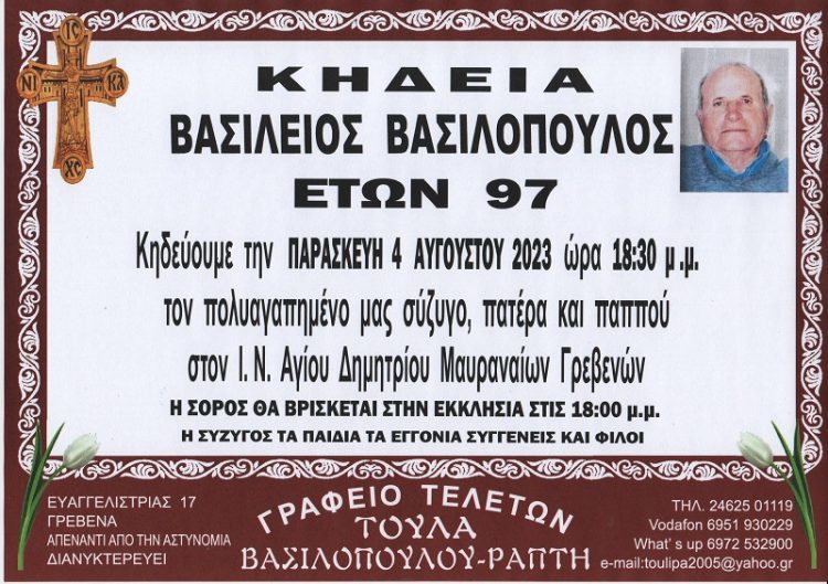 ΚΗΔΕΙΑ ΒΑΣΙΛΟΠΟΥΛΟΣ ΒΑΣΙΛΗΣ
