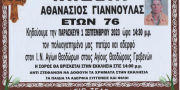 ΚΗΔΕΙΑ ΑΘΑΝΑΣΙΟΣ ΓΙΑΝΝΟΥΛΑΣ