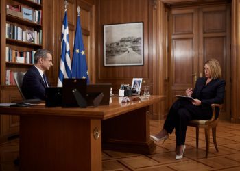 Συνέντευξη του Πρωθυπουργού Κυριάκου Μητσοτάκη στο κεντρικό δελτίο ειδήσεων του τηλεοπτικού σταθμού ΣΚΑΪ και στη δημοσιογράφο Σία Κοσιώνη