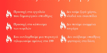 Οδηγίες προστασίας από τις δασικές πυρκαγιές