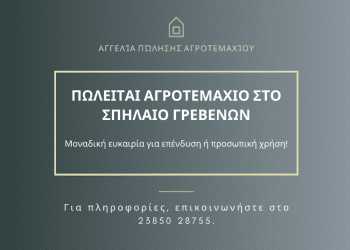 ΠΩΛΕΙΤΑΙ ΑΓΡΟΤΕΜΑΧΙΟ ΣΤΟ ΣΠΗΛΑΙΟ ΓΡΕΒΕΝΩΝ