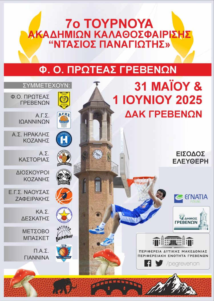 Φ.Ο. ΠΡΩΤΕΑΣ ΓΡΕΒΕΝΩ – 7o ΤΟΥΡΝΟΥΑ ΚΑΛΑΘΟΣΦΑΙΡΙΣΗΣ ΑΚΑΔΗΜΙΩΝ