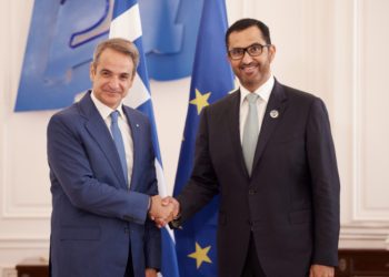 Συνάντηση του Πρωθυπουργού Κυριάκου Μητσοτάκη με τον Υπουργό Βιομηχανίας και Προηγμένης Τεχνολογίας των Ηνωμένων Αραβικών Εμιράτων Sultan Al Jaber