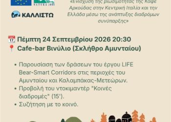 Εκδήλωση-συζήτηση για το LIFE Bear-Smart Corridors στο Σκλήθρο Αμυνταίου