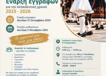 Δήμος Γρεβενών: Ξεκινούν οι εγγραφές στο Τμήμα Παραδοσιακών Χορών.